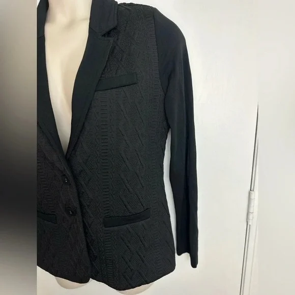 Tart Collections Black cable front texture blazer with button front size large - Picture 6 of 8